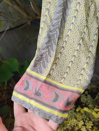 Image 4 of S/ M Sari PJs and matching dust bag with tassel lemon and grey