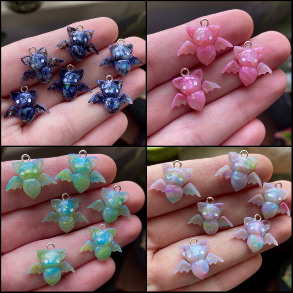 Image of Custom Opal Bat Earrings