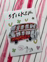 Image 1 of London bus salad days exclusive glitter sticker 🚌 