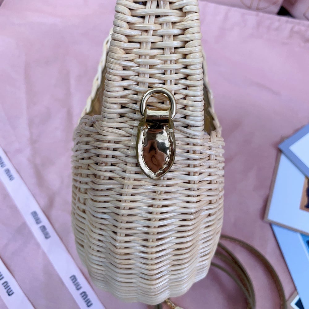 Miumiú Raffia Hobo Bag