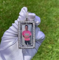 Image 3 of Double rectangle Photo Pendant.