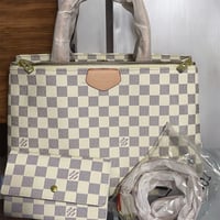 WHITE CHECKERBOARD BAG W/ WALLET