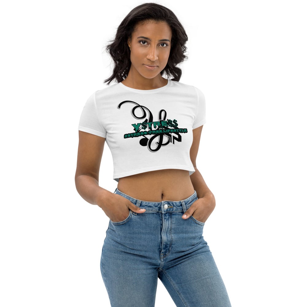 Image of YSDB Exclusive Women's Philly Eagle and Black Organic Crop Top 