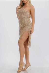 Image 4 of Hope Side Slit Bodycon Fringe Sequins Mini Dress