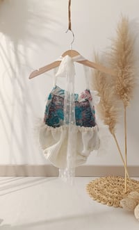 Image 3 of Photo prop | Sitter baby bodysuit | Marella | age 9-12 months | pink&turquoise flowers