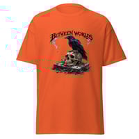 Image 6 of Between Worlds Raven Shirt – Gothic Crow and Skull Unisex T-Shirt | Dark Mystical Raven Art