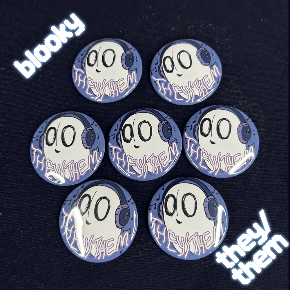 Image of Undertale Ghost Cousins Pronoun Buttons