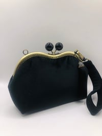 Image 3 of Black Velvet Evening Wristlet Clutch