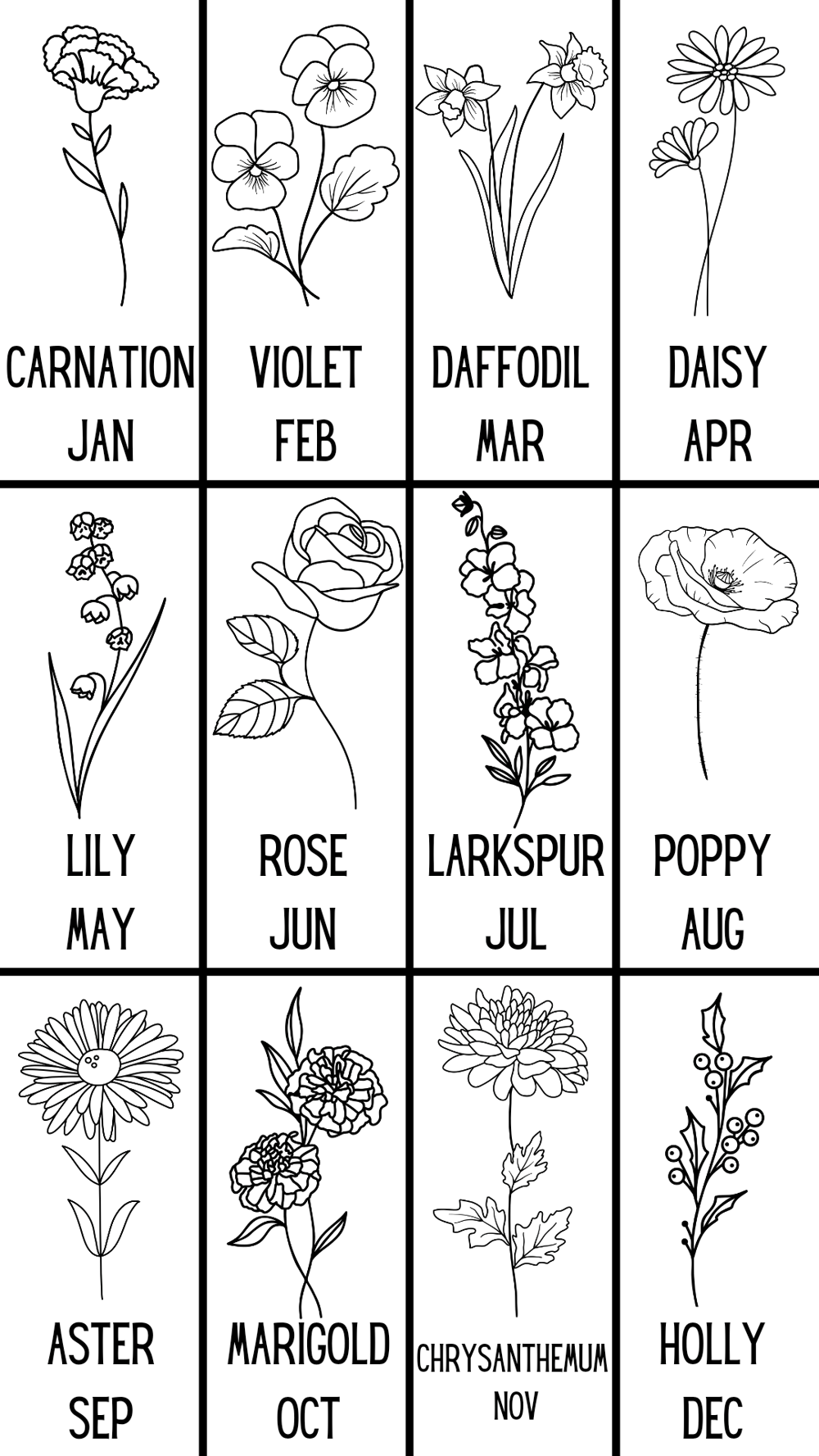 BRUSH: Birth Month Flower