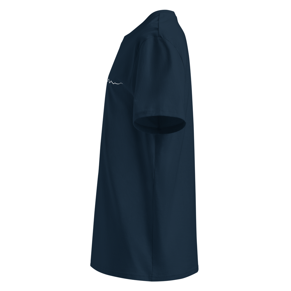 Monviso T-shirt in Cotone Organico Unisex blu navy / bianco PULSE