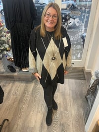 Image 1 of ARGYLE OVERSIZED KNIT JUMPER