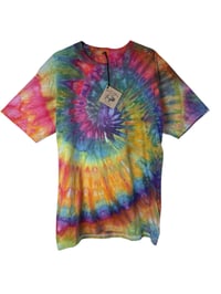 Image 2 of M Adult Combed Cotton Tee in Euphoric Spiral Ice Dye