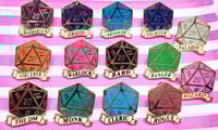 Image 1 of Dnd dice class enamel pins