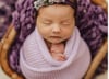 Plum & Lilac Newborn Bonnet, Wrap & Layer Photography Prop Set