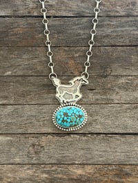 Image 3 of Red Webbed Kingman Horse Necklace