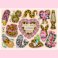 Image 1 of Live, laugh, leopard print 