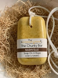 Image 1 of The Chunky Bar Nashville Triple Butter Soap On A Rope- NEW! LARGER BAR!