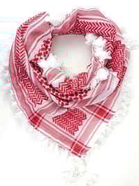 Image 1 of Red Cotton Palestinian Keffiyeh (Made in Jordan)