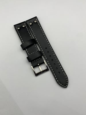 Image of Heavy Duty genuine leather strap for hamilton gents watch, BLACK-20mm,New