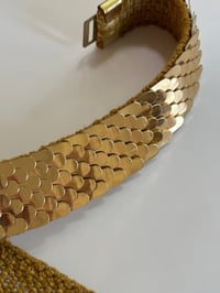 Image 4 of Golden Reverie  Vintage Elastic Belt with Cameo Clasp