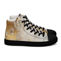 Image 14 of Tattered White and Gold Light Goth Women’s high top canvas shoes