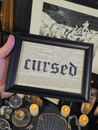 Image 3 of "CURSED" 1800's bible page with preserved spider web  A
