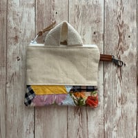 Image 2 of “Vintage Quilt” Mini Canvas &  Quilted Bottom Zipper Bag