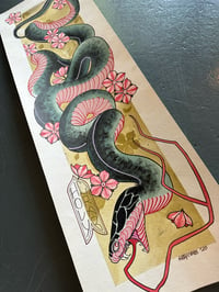 Image 3 of ORIGINAL PAINTING SAKURA SNAKE