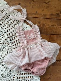Image 3 of Pink Stripe Newborn Romper 
