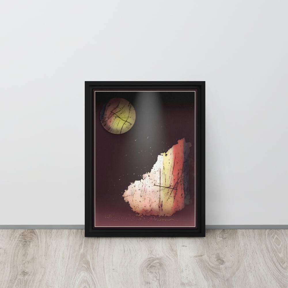 Chair & Planet - Framed Canvas