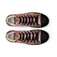 Image 14 of Pastel Pink Tattered Texture Gold Goth Lolita Baroque Inspired Women’s high top canvas shoes