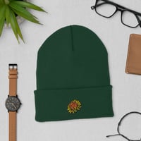 Image 2 of Sunflower D20 Embroidered Cuffed Beanie