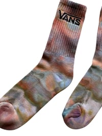 Image 6 of M/L Adult VANS Hand-Dyed Crew Socks in Mojave Watercolor Ice Dye