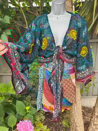 Image 2 of Wrap petal skirt 8-18 uk  turquoise green waistband