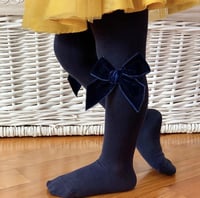 Image 1 of Velvet Bow Tights 