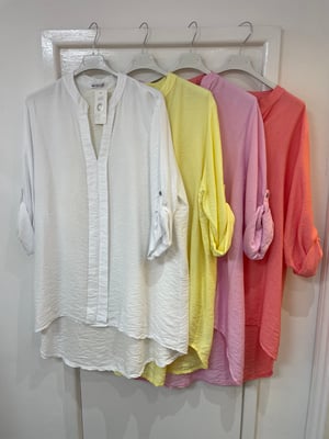 Image of Grandad Collar Blouse With Button Up Sleeve