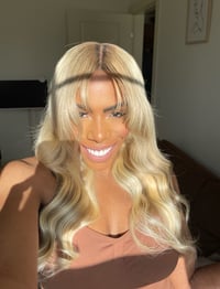 Image 1 of PLATINUM BLONDE 22 inch 9x6 LACE CLOSURE WIG with BANGS
