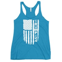 Image 2 of Trump 24 White Flag - Women's Racerback Tank