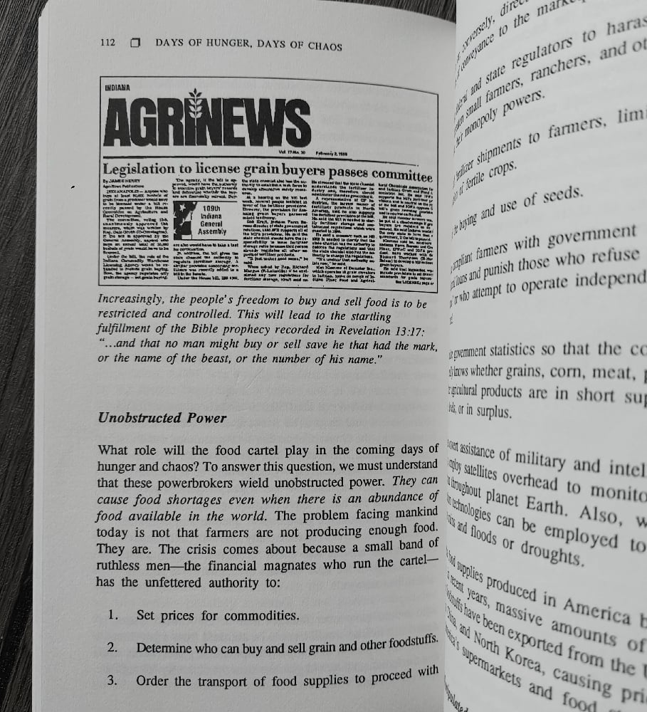 Days of Hunger, Days of Chaos: The Coming Great Food Shortages in America, by Texe Marrs