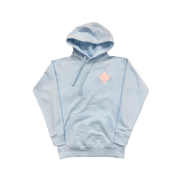 Image of Ghost Stitch Hoodie in Baby Blue/Pink/White