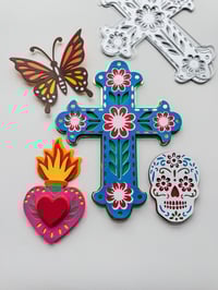 Image 1 of Dia De Muertos Cross Metal Diecut Bundle 