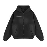 Image 2 of Hot People Wear This Stuff Only Sunfade Two-way Zipper Boxy Fleece Hoodie