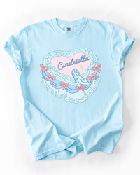 glass slipper princess cake tee