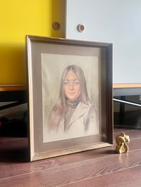 Image 2 of Mid Century Pastel Portrait on Paper 
