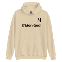 Image 4 of MamaFe's Black Font "C'Mon God" Unisex Hoodie