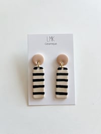 Paire de boucles d'oreilles céramique TOTA beige