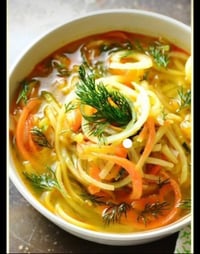 Vegetable zoodle soup