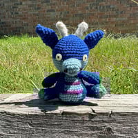 Image 1 of Blue Amigurumi Dragon