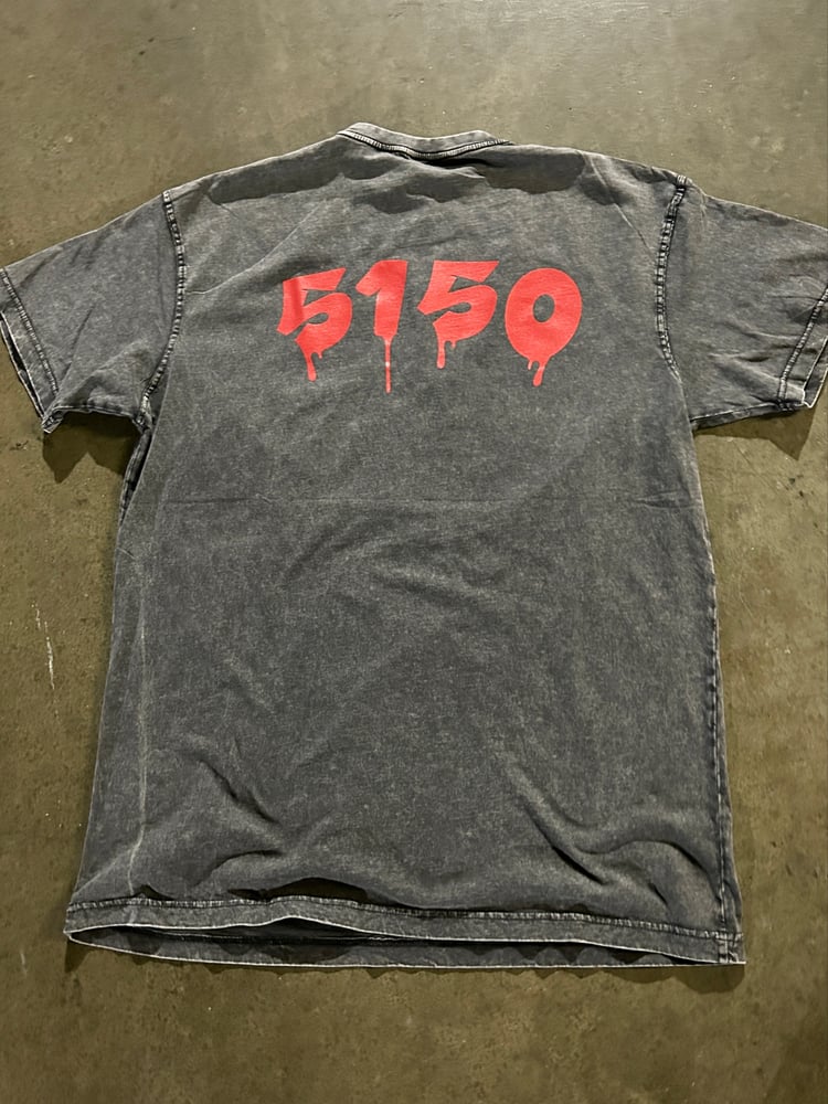 Image of Grey Distressed 5150 Drip T