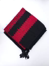 Image 2 of Vibrant Red/Maroon keffiyeh (Made in Jordan)